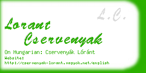 lorant cservenyak business card