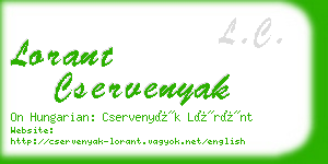 lorant cservenyak business card